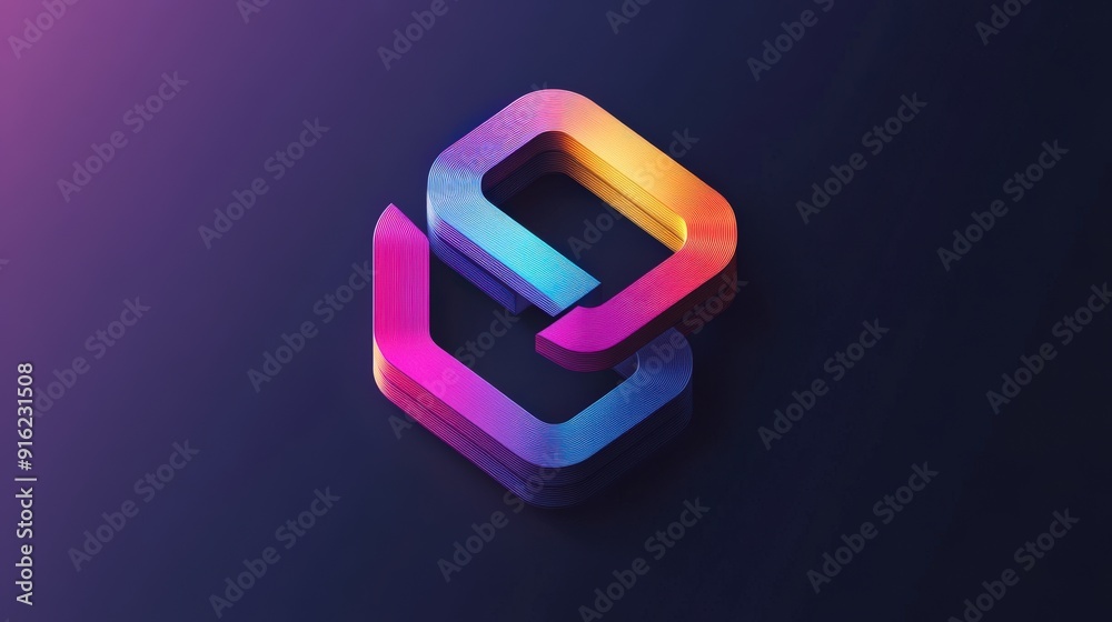 Modern icon with vibrant colors and a prominent design, representing a URL with a clean, stylish approach