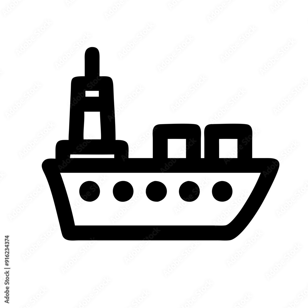 Cargo ship container freight transportation import export trade sea harbor Pictogram Cargo ship container freight transportation import export trade sea harbor Pictogram