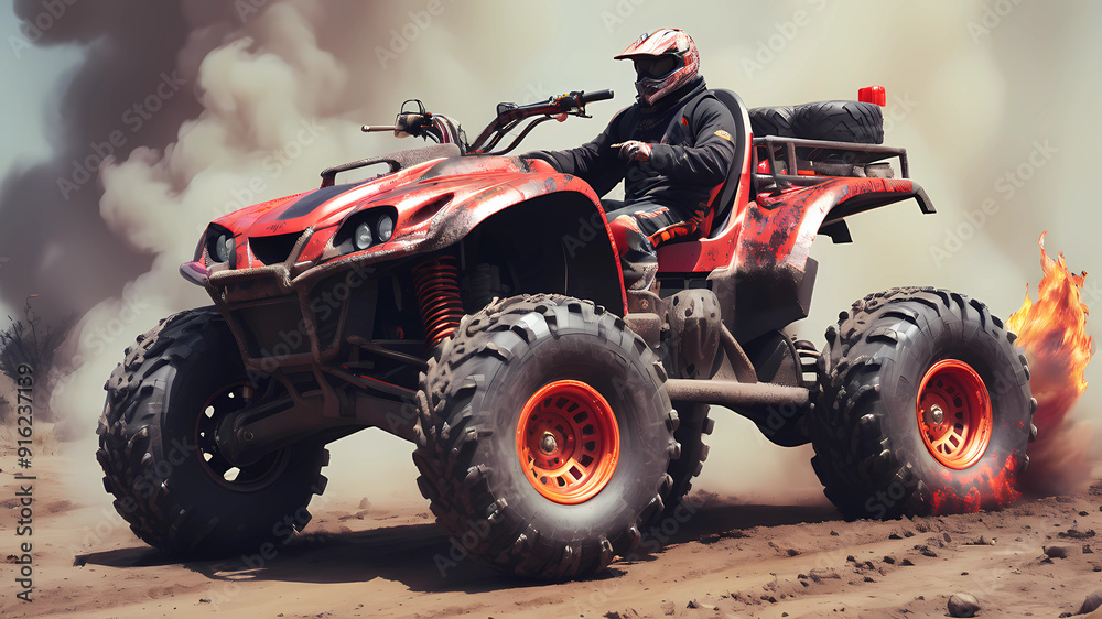ATV, 4 Wheel drive, big offroad wheels, Fire 10 people, Gepard skin ATV, 4 Wheel drive, big offroad wheels, Fire 10 people, Gepard skin
