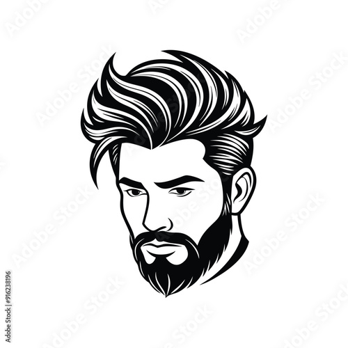 Stylish Young Man Headshot  Contemporary Male Model Portrait