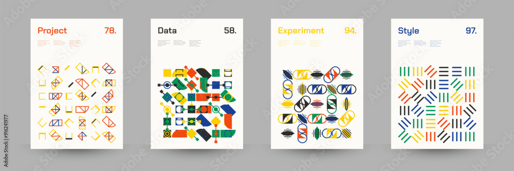 Geometric Abstract Cover Poster Set. Abstract Shape Background for Magazine Brochure Flyer and Page Layout. Vector Illustration Geometric Abstract Cover Poster Set. Abstract Shape Background for Magazine Brochure Flyer and Page Layout. Vector Illustration