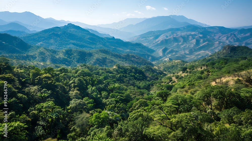 Aerial View of a Lush Green Mountain Range Aerial View of a Lush Green Mountain Range