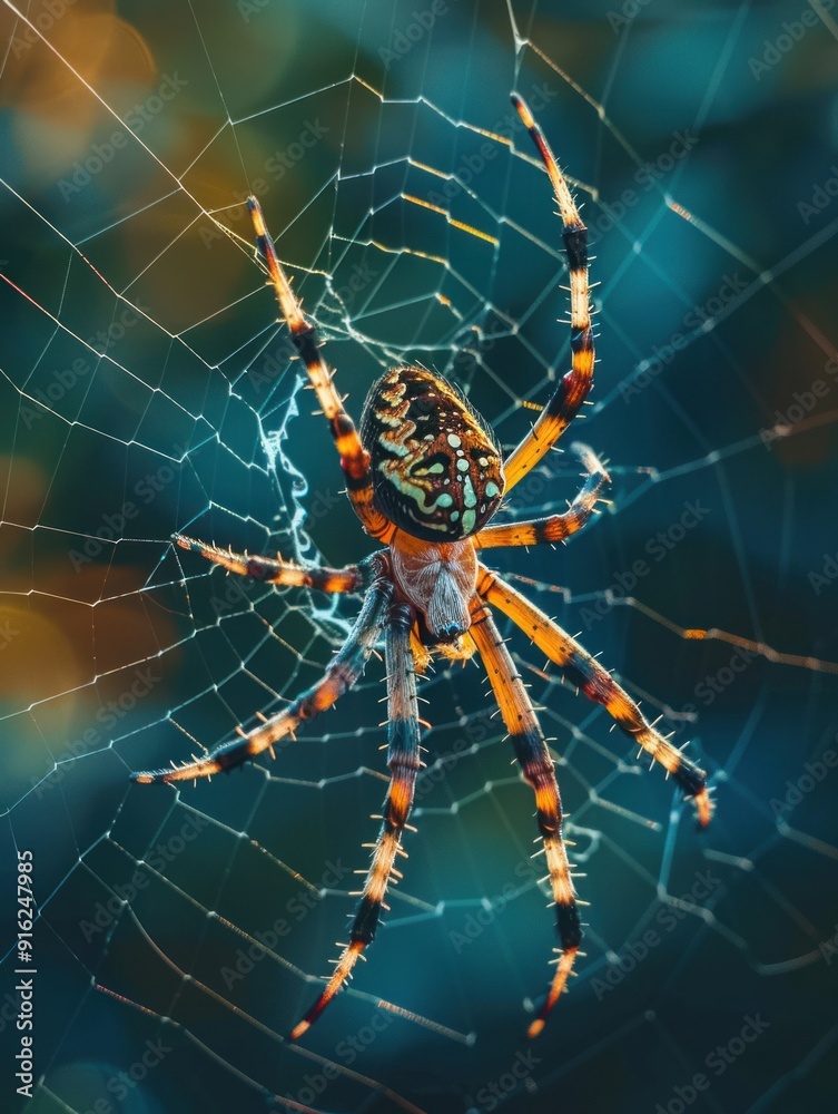 Close-up of a spider in its web. Close-up of a spider in its web.