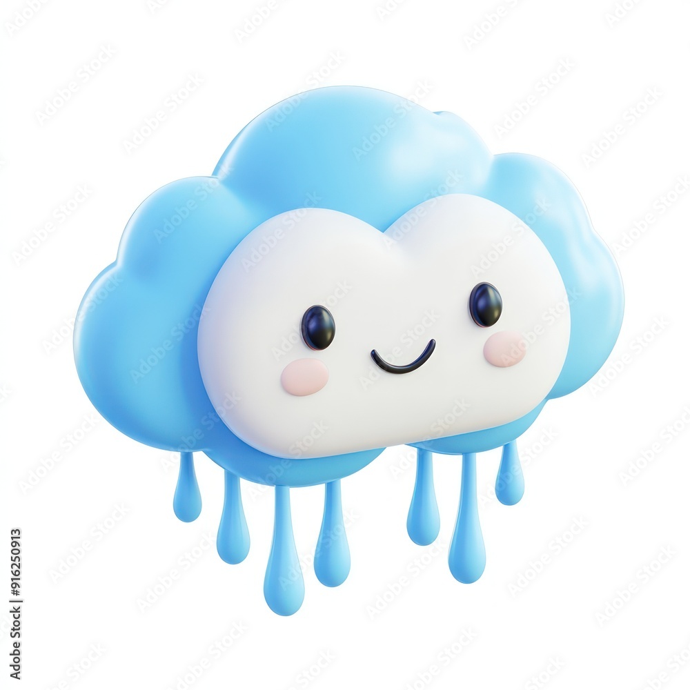 Smiling Cloud With Raindrops Smiling Cloud With Raindrops