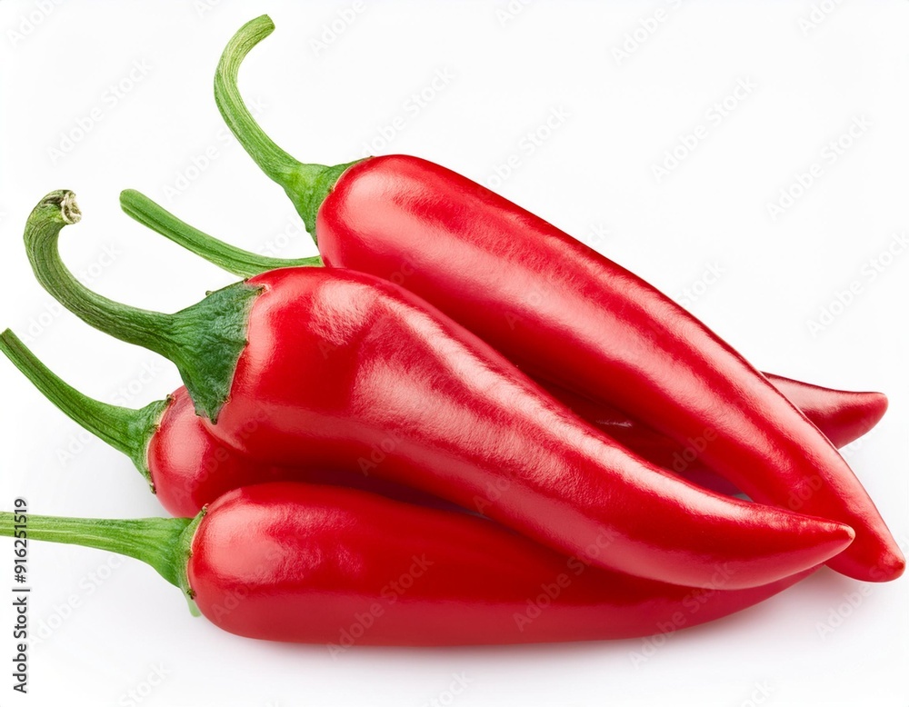 red hot Chili Peppers isolated on white background, full depth of field red hot Chili Peppers isolated on white background, full depth of field