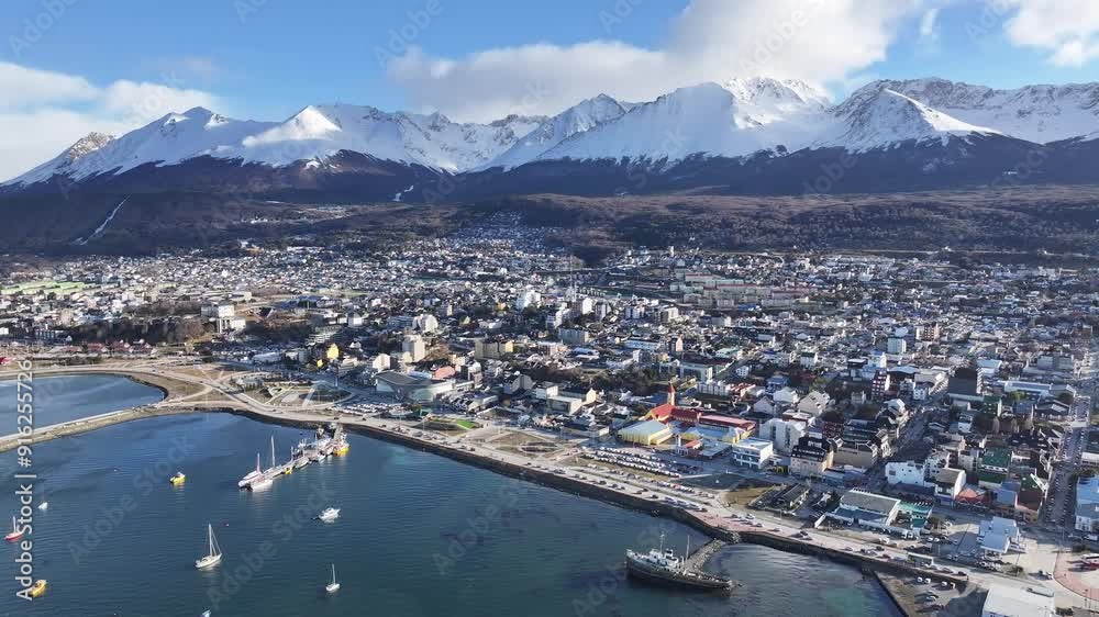 Ushuaia Skyline At Ushuaia In Tierra Del Fuego Argentina. Snow Capped Mountains Landscape. Patagonia Background. Downtown Cityscape. Ushuaia Skyline At Ushuaia In Tierra Del Fuego Argentina. Ushuaia Skyline At Ushuaia In Tierra Del Fuego Argentina. Snow Capped Mountains Landscape. Patagonia Background. Downtown Cityscape. Ushuaia Skyline At Ushuaia In Tierra Del Fuego Argentina.