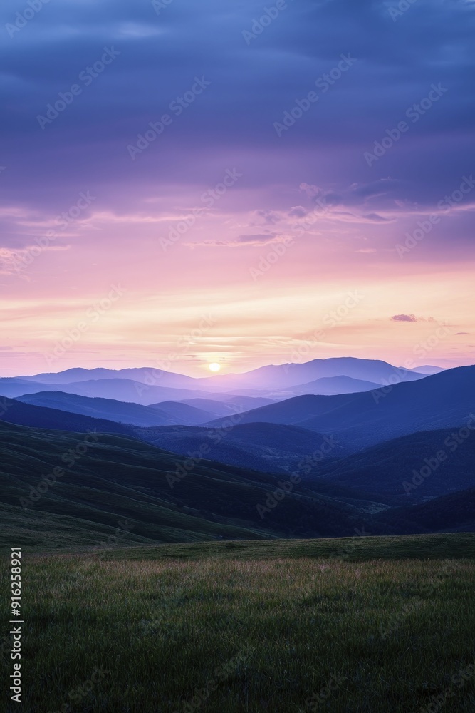 A serene sunset panorama over undulating hills evokes feelings of tranquility and a deep bond with the splendor of the natural world. A serene sunset panorama over undulating hills evokes feelings of tranquility and a deep bond with the splendor of the natural world.