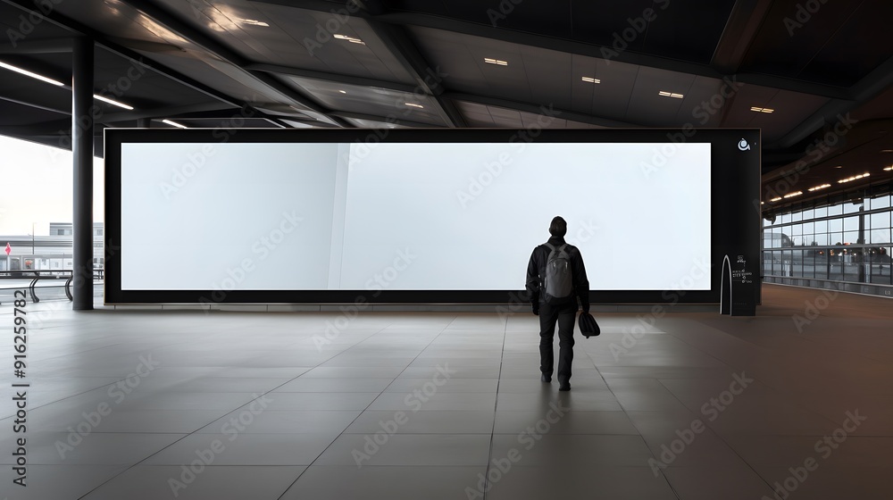 Contemporary open space with minimalist architecture and a large blank screen for an abstract visual effect. Contemporary open space with minimalist architecture and a large blank screen for an abstract visual effect.