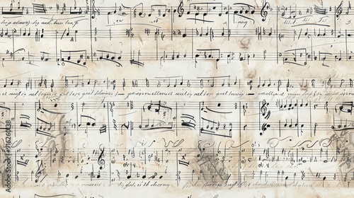 Vintage Sheet Music Background.
