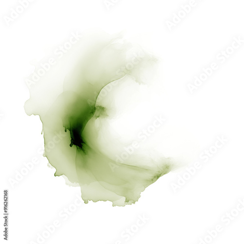Olive ink splash on transparent background