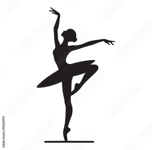Woman ballerina Silhouettes vector isolated on white background.