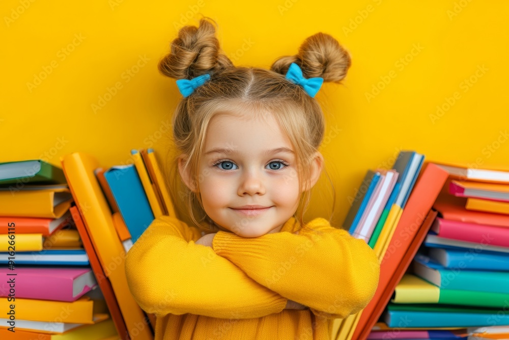 Little girl for back-to-school themes. School theme. Little girl for back-to-school themes. School theme.