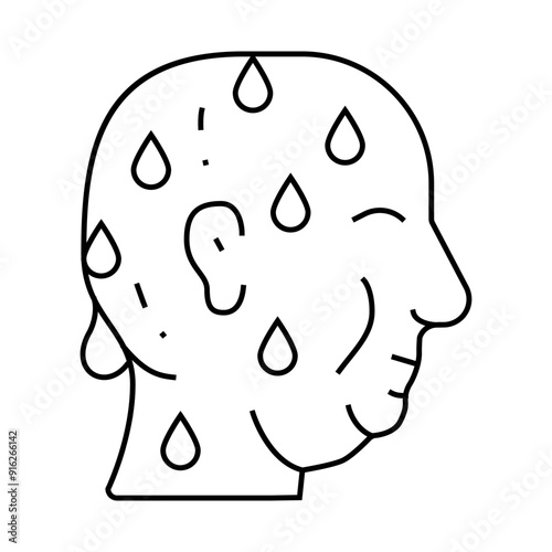 excessive sweating line icon vector. excessive sweating sign. isolated contour symbol black illustration