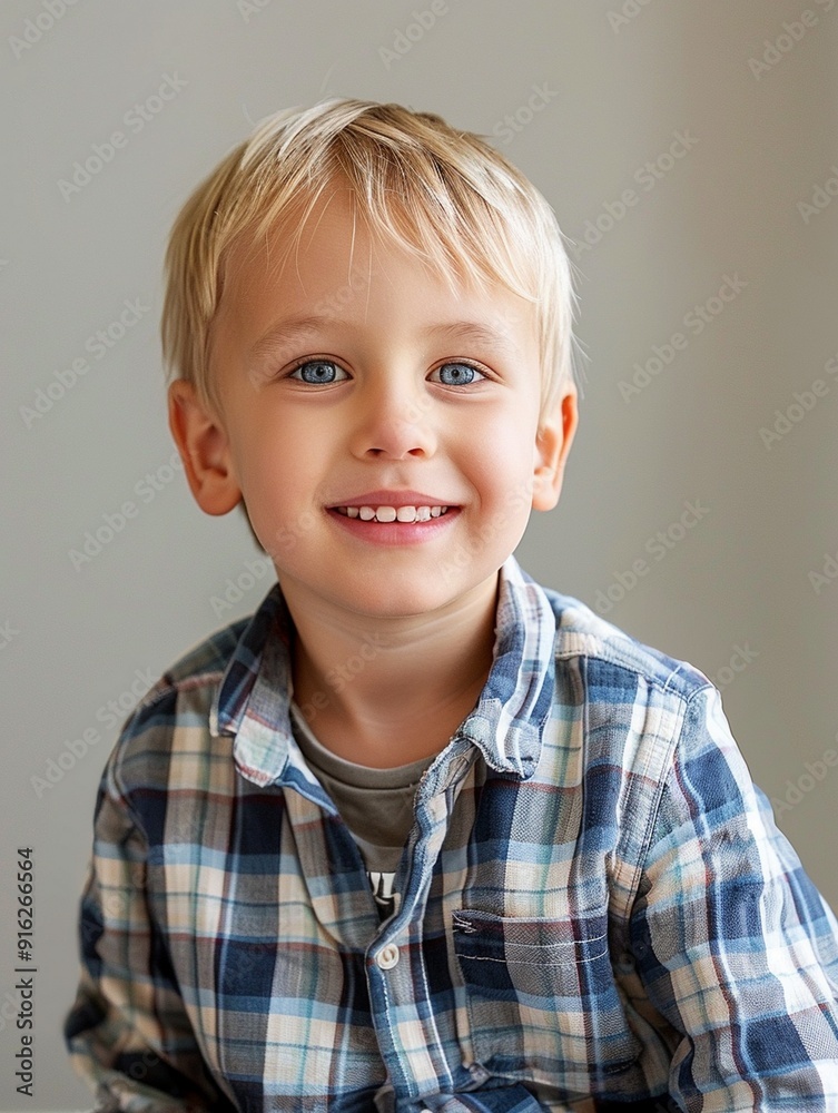 Cheerful Young Boy with Bright Blue Eyes and Friendly Smile Cheerful Young Boy with Bright Blue Eyes and Friendly Smile
