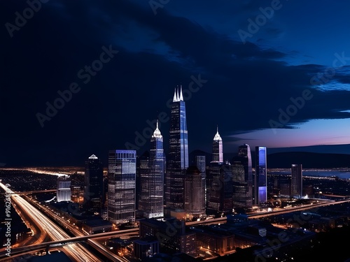 Wallpaper Mural city skyline at night Torontodigital.ca