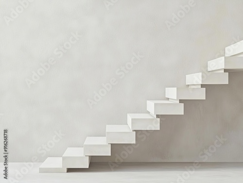 Detail of a modern house s floating staircase with a minimalist design, close-up, simplicity in interior architecture, modern elegance