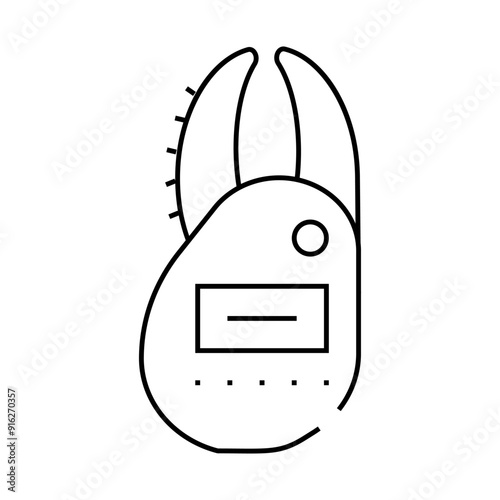 body fat percentage meter device line icon vector. body fat percentage meter device sign. isolated contour symbol black illustration