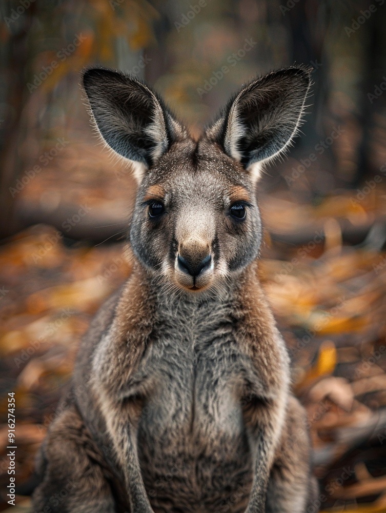 Close-Up of a Curious Kangaroo in Natural Habitat Close-Up of a Curious Kangaroo in Natural Habitat