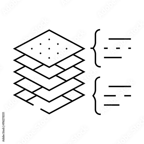 layers virtual reality line icon vector. layers virtual reality sign. isolated contour symbol black illustration