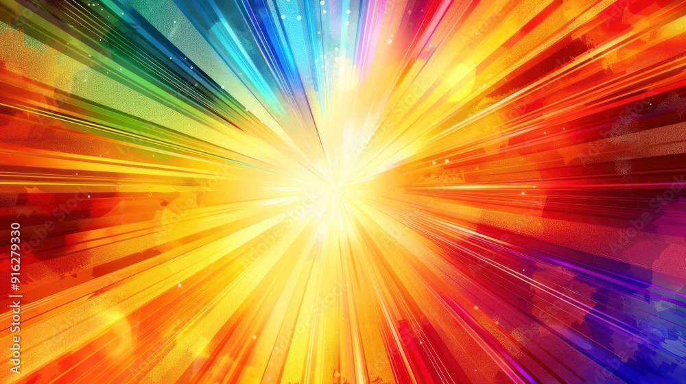 Abstract background with bright rainbow colors and rays of light. Abstract background with bright rainbow colors and rays of light.