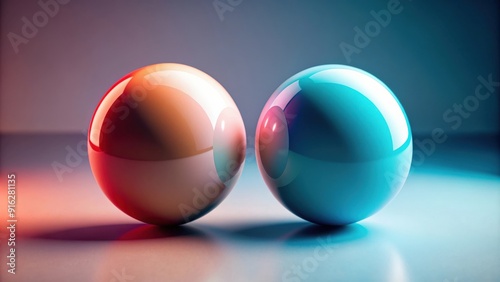 Two spheres in contrasting colors creating a captivating visual contrast , contrast, spheres, colors, opposites, art