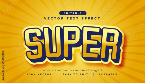 super text effect style editable in yellow color
