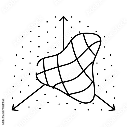 3d modeling process line icon vector. 3d modeling process sign. isolated contour symbol black illustration