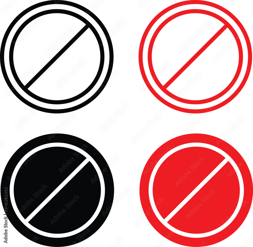 No entry, Stop icon, Stop sign icon