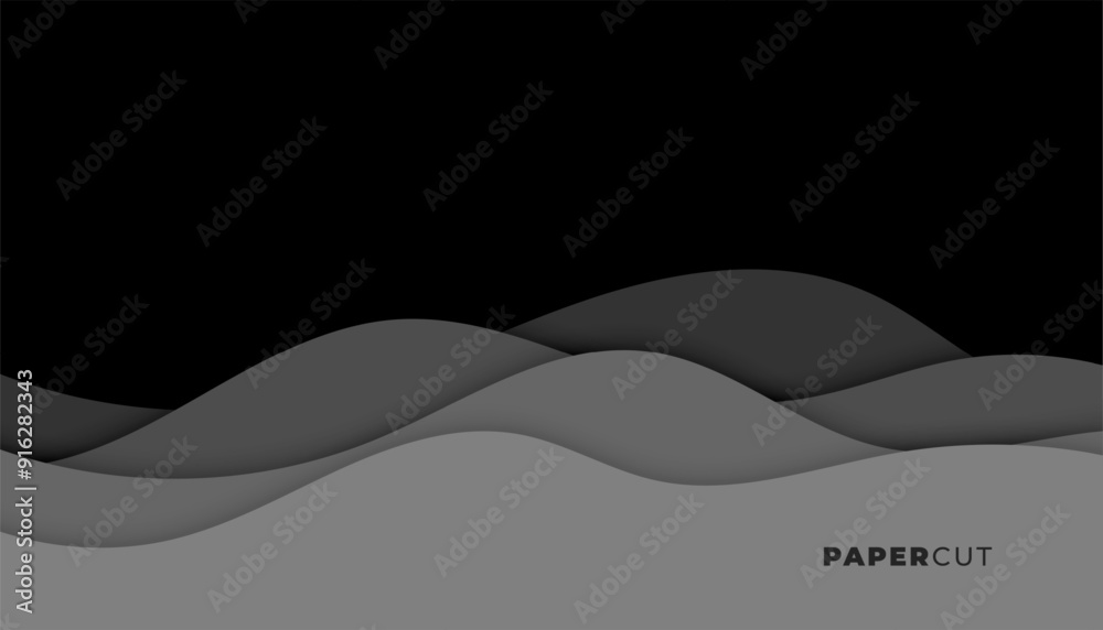 Fototapeta premium fluid style modern papercut layered cutout wallpaper design