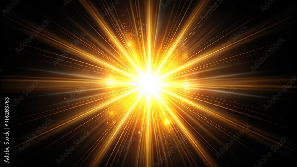 Natural sun flare on black background, creating a dramatic and abstract effect, abstract, sunlight, lens flare, black, background