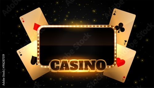 gambling ace card poker banner with text space
