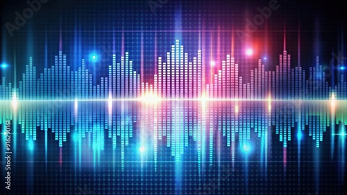 rendering of a music abstract background with equalizer and sound waves, music, abstract, background, equalizer