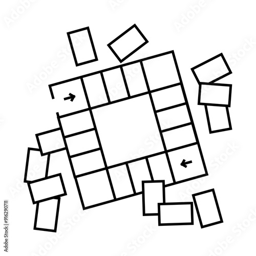 board game line icon vector. board game sign. isolated contour symbol black illustration