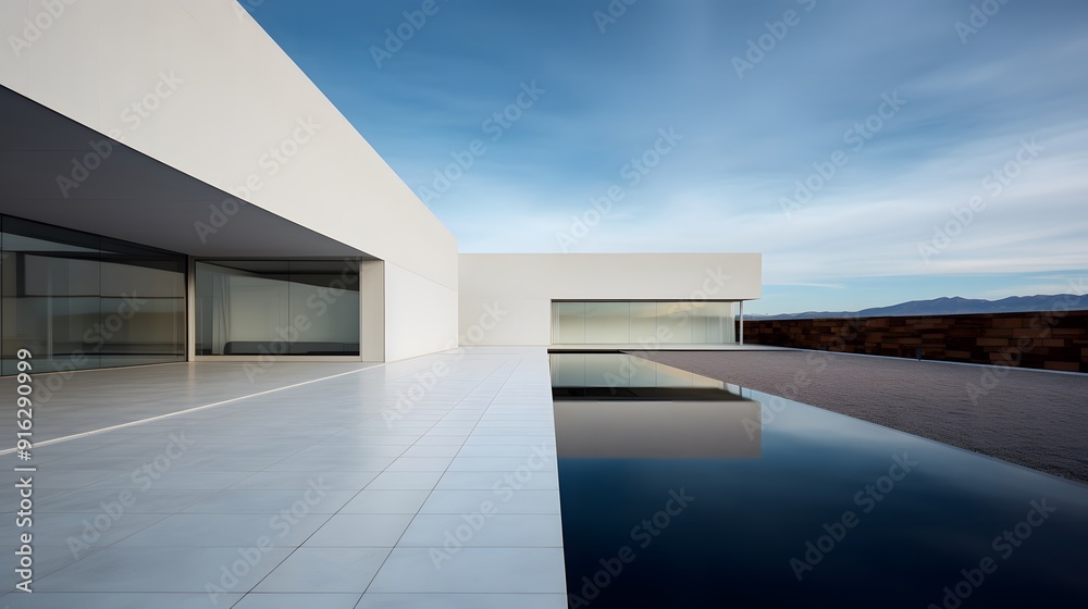 Sleek Contemporary House with a View of a Tranquil Lake Sleek Contemporary House with a View of a Tranquil Lake