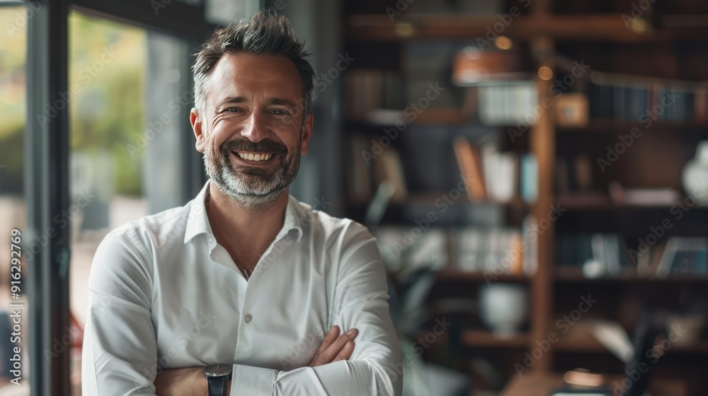 Portrait of a Smiling Man in a White Shirt Portrait of a Smiling Man in a White Shirt