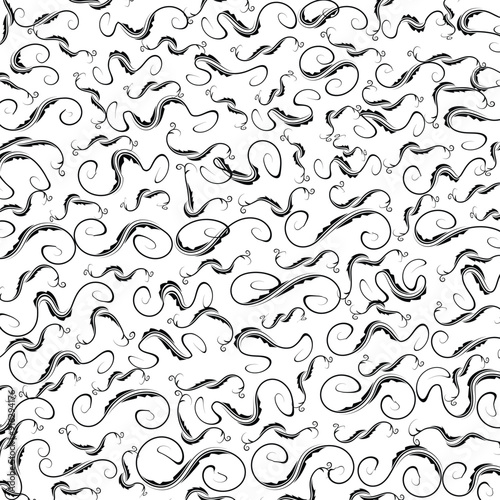 Collection of simple geometric seamless ornamental vector leaf's patterns and swatches. White and grey geometric oriental backgrounds.