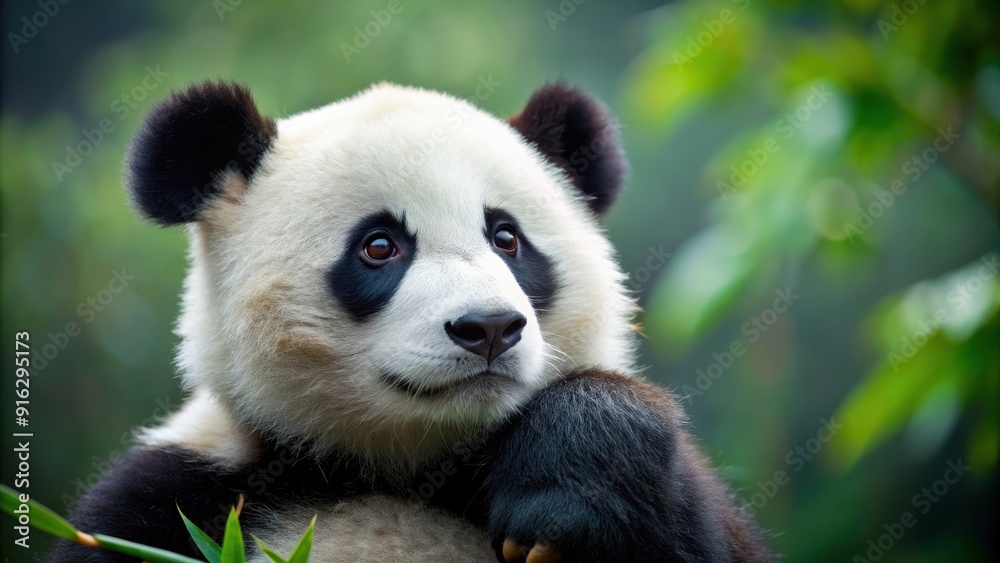 A cute panda deep in thought, panda, thinking, contemplation, animal, black and white, bamboo, cute, pondering, reflection A cute panda deep in thought, panda, thinking, contemplation, animal, black and white, bamboo, cute, pondering, reflection