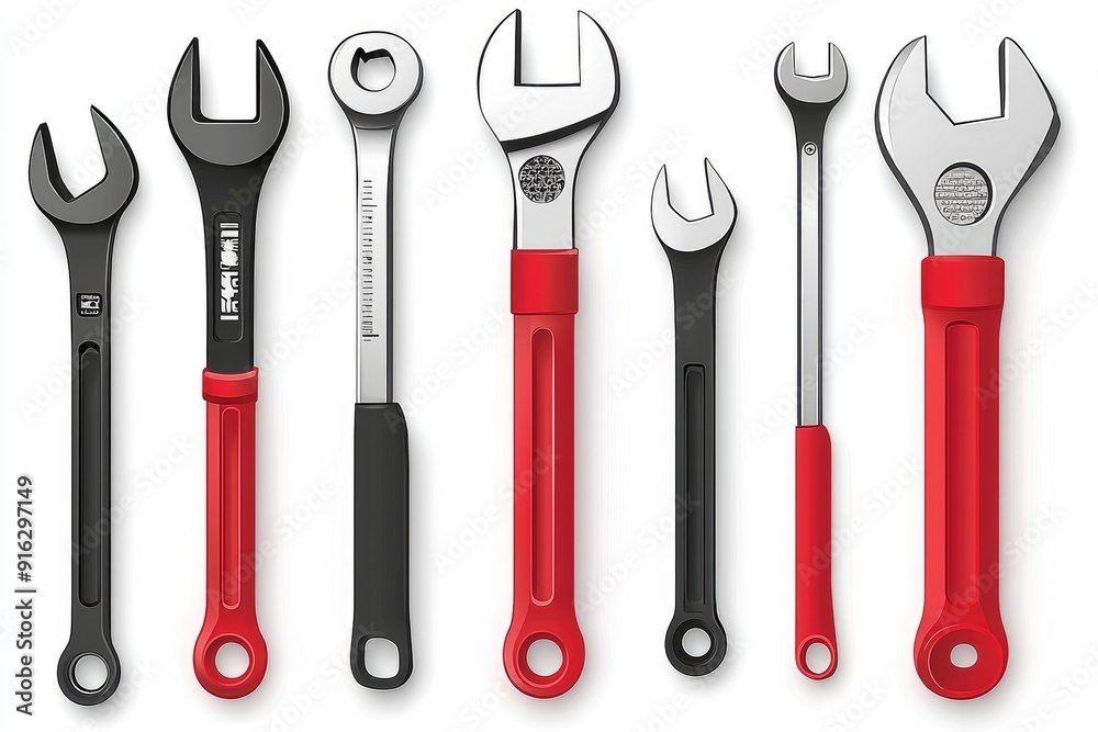 Set of Wrenches Tools for Repair and Construction Set of Wrenches Tools for Repair and Construction