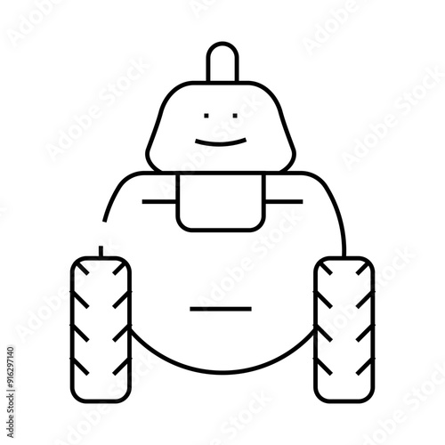 robot toy line icon vector. robot toy sign. isolated contour symbol black illustration