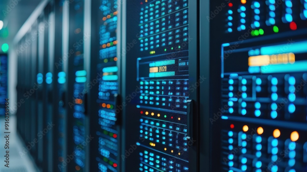 Cutting-Edge High-Performance Computing Concept with Powerful Processors and Data Waves, Deep Depth of Field Cutting-Edge High-Performance Computing Concept with Powerful Processors and Data Waves, Deep Depth of Field