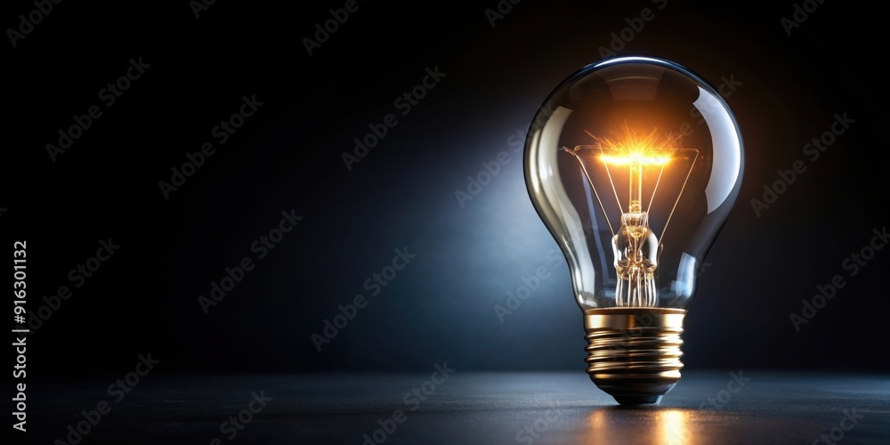 Lonely illuminated light bulb in total darkness, lonely, illuminated, light bulb, darkness, isolated, black background Lonely illuminated light bulb in total darkness, lonely, illuminated, light bulb, darkness, isolated, black background