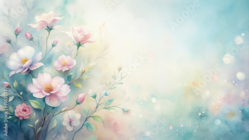 Soft and delicate watercolor painting featuring light pastel tones, watercolor, painting, art, delicate, soft, pastel