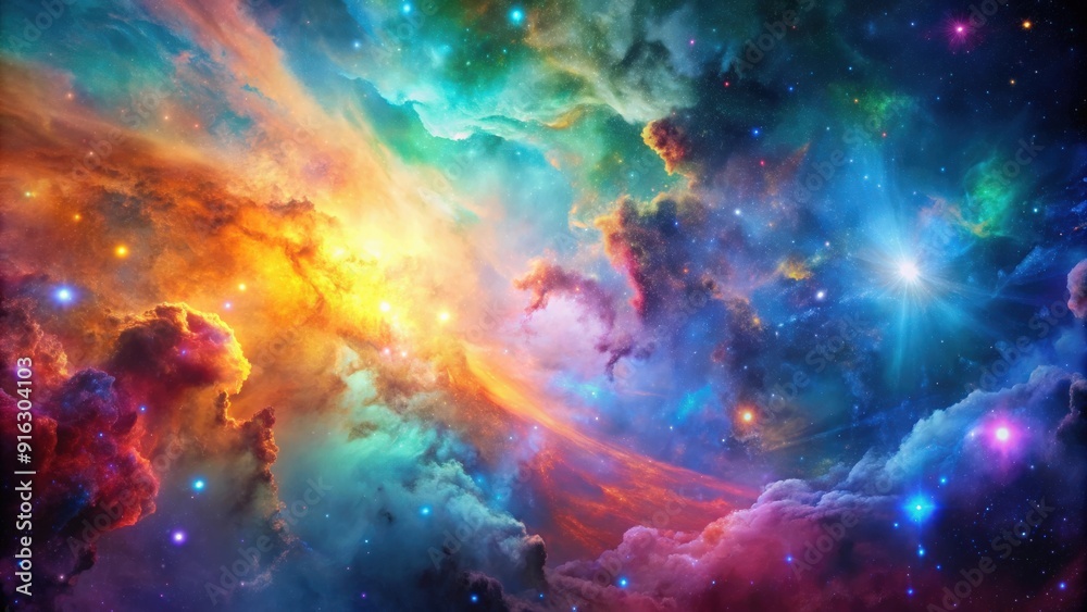 Fototapeta premium Abstract colorful space nebula background, space, nebula, abstract, colorful, background, galaxy, cosmic, universe