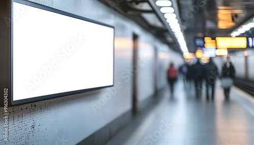 Blank Advertisement in Subway Station