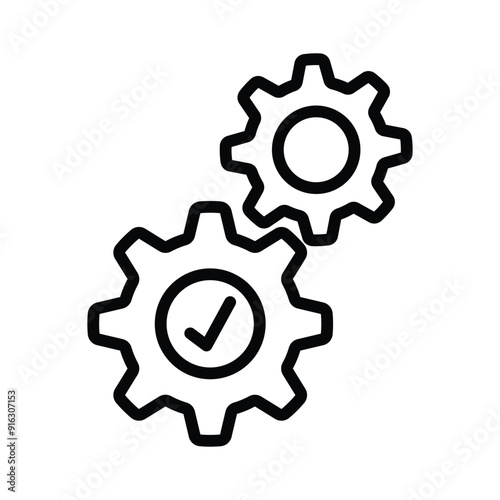 checking machine line icon vector design in trendy style