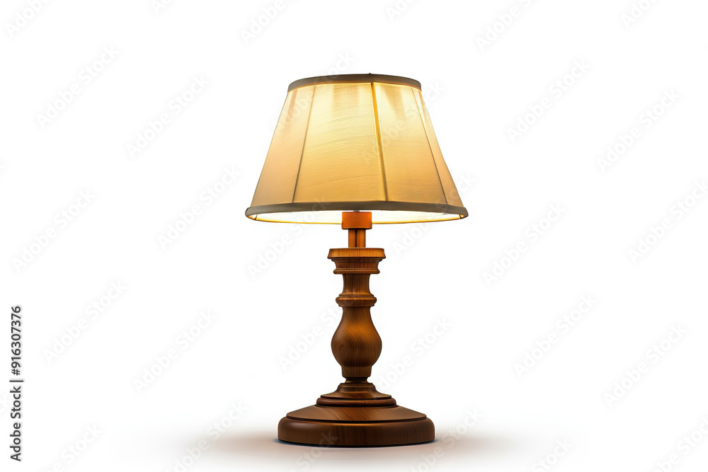 Classic wooden table lamp with a beige fabric lampshade, featuring a traditional carved wooden base, casting a warm light that complements both traditional and modern interior styles. Classic wooden table lamp with a beige fabric lampshade, featuring a traditional carved wooden base, casting a warm light that complements both traditional and modern interior styles.