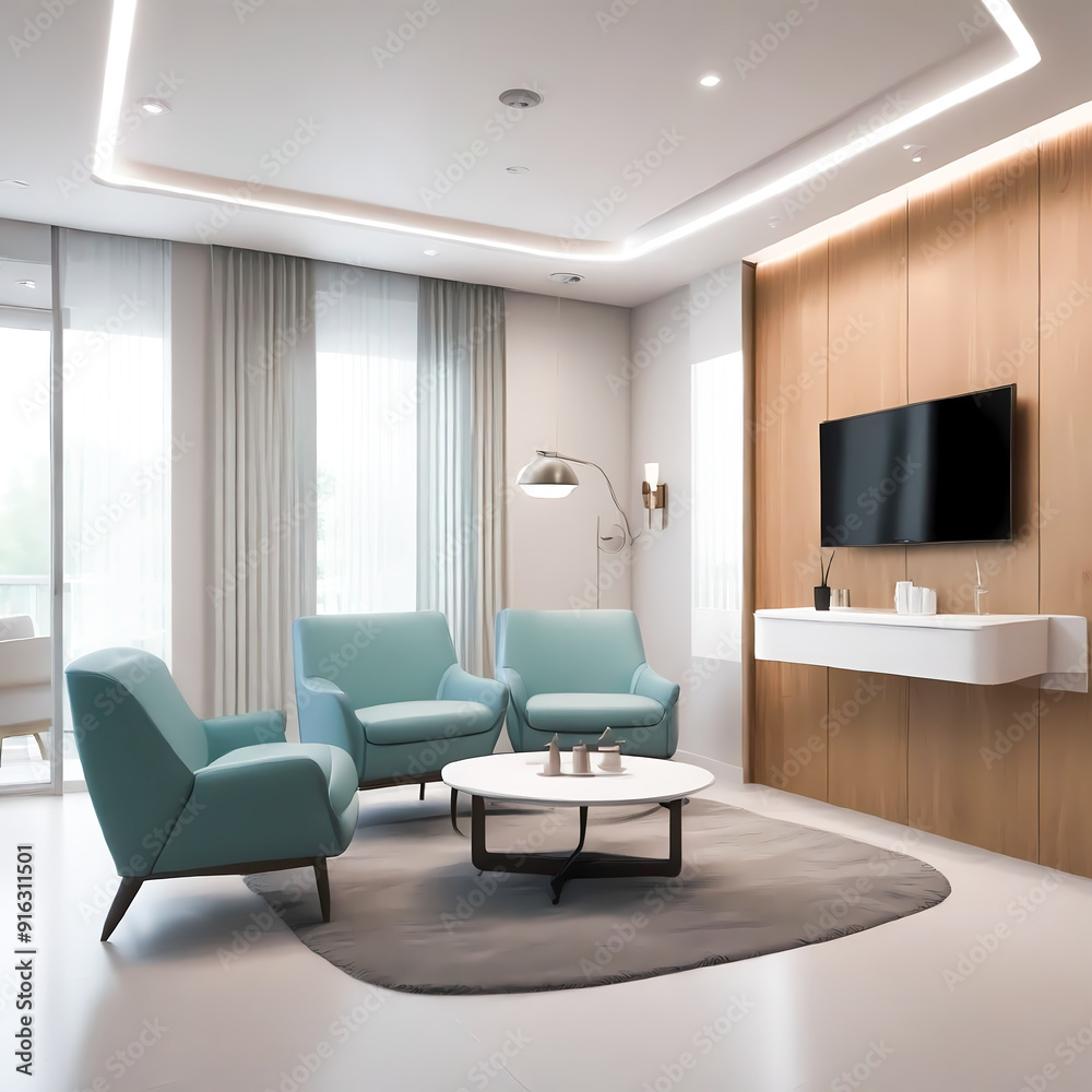 Modern living room, Generative Ai