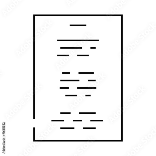 lyrics song text line icon vector. lyrics song text sign. isolated contour symbol black illustration