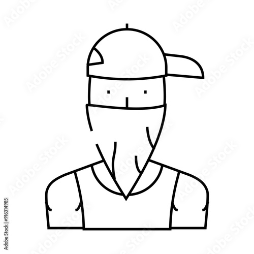 gangsta rapper line icon vector. gangsta rapper sign. isolated contour symbol black illustration