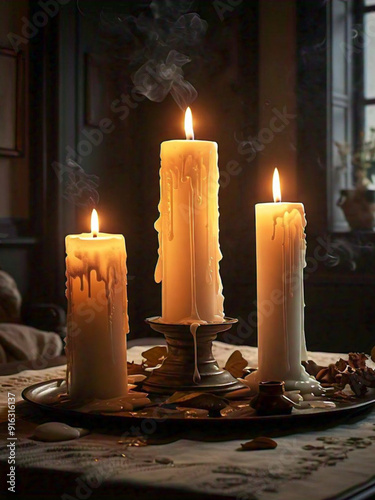 Wallpaper Mural candles on the table in the room  Torontodigital.ca